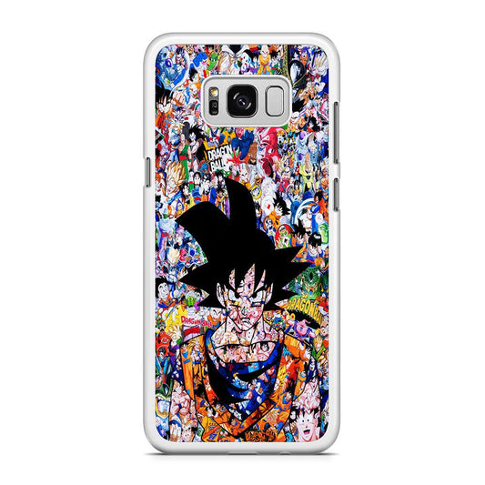 Dragon Ball Z Sticker Bomb Samsung Galaxy S8 Case-Rubber / White (2D Case)-Xtracase