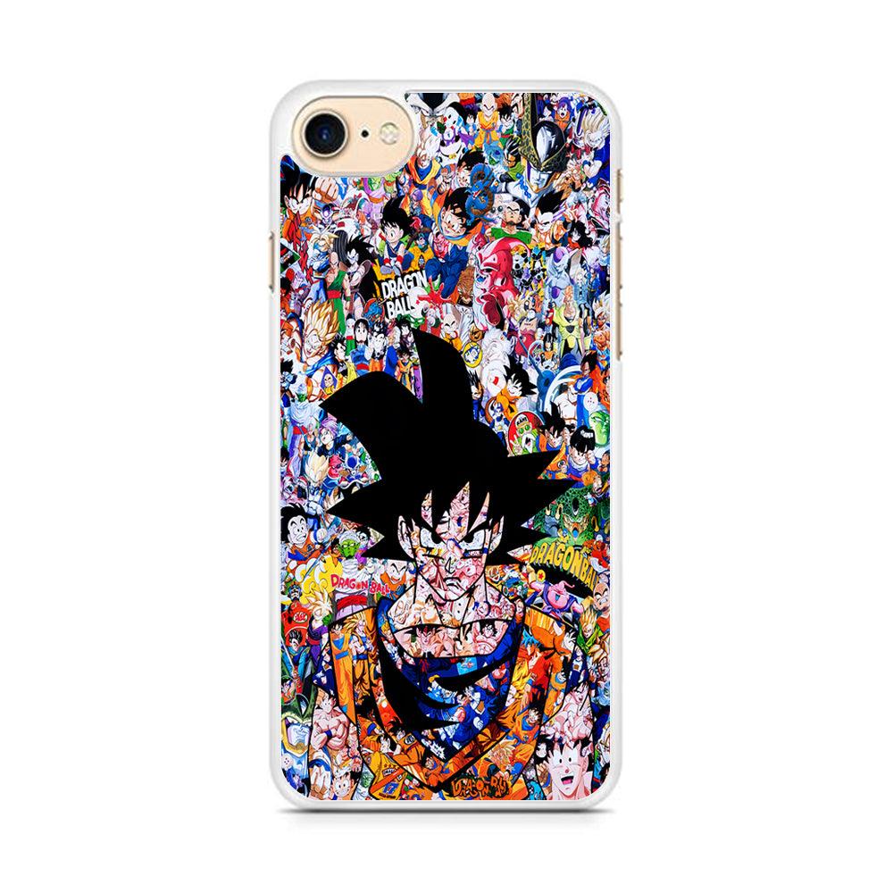 Dragon Ball Z Sticker Bomb iPhone 8 Case-Rubber / White (2D Case)-Xtracase