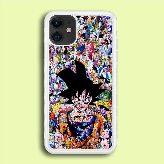 Dragon Ball Z Sticker Bomb iPhone 12 Case-Rubber / White (2D Case)-Xtracase