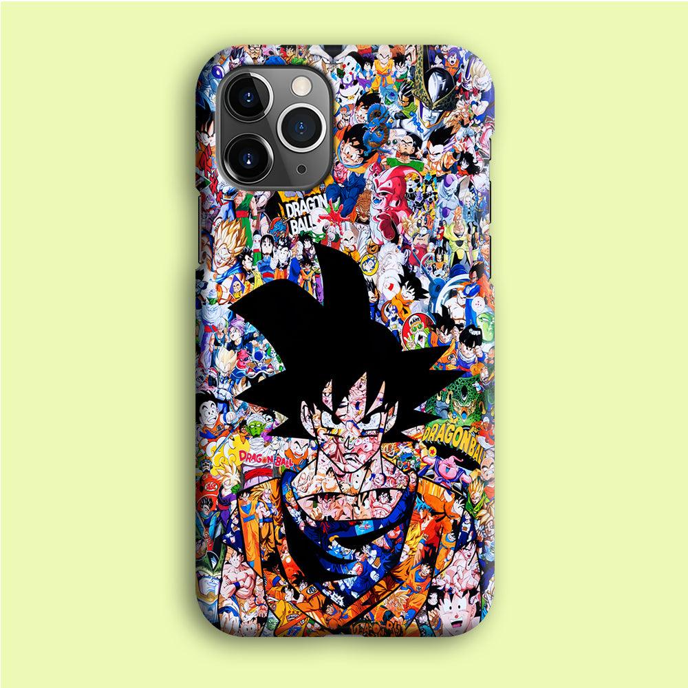 Dragon Ball Z Sticker Bomb iPhone 12 Pro Case-Plastic / Full Wrap (3D Case)-Xtracase