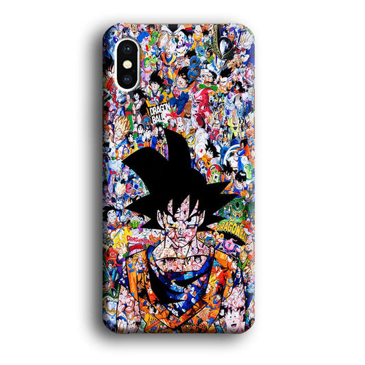 Dragon Ball Z Sticker Bomb iPhone X Case-Plastic / Full Wrap (3D Case)-Xtracase