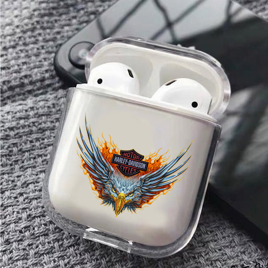 Eagle Harley Davidson Symbol Hard Plastic Protective Clear Case Cover For Apple Airpods