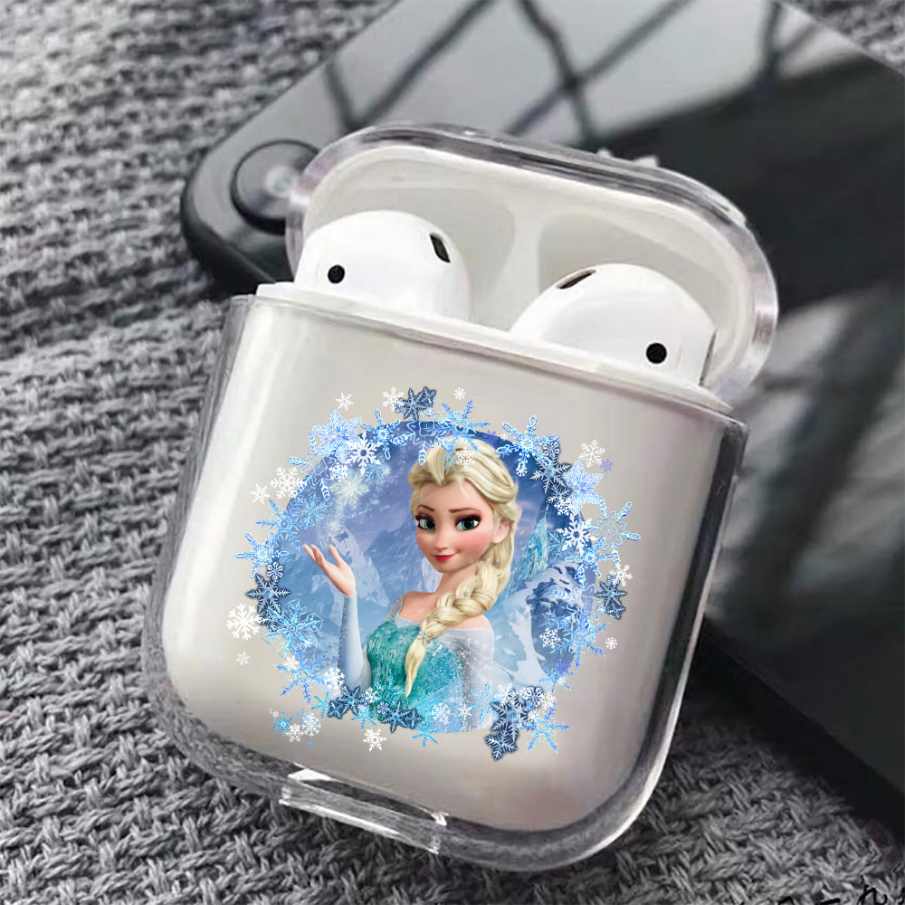 Elsa Frozen Hard Plastic Protective Clear Case Cover For Apple Airpods