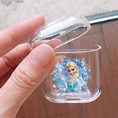 Elsa Frozen Hard Plastic Protective Clear Case Cover For Apple Airpods