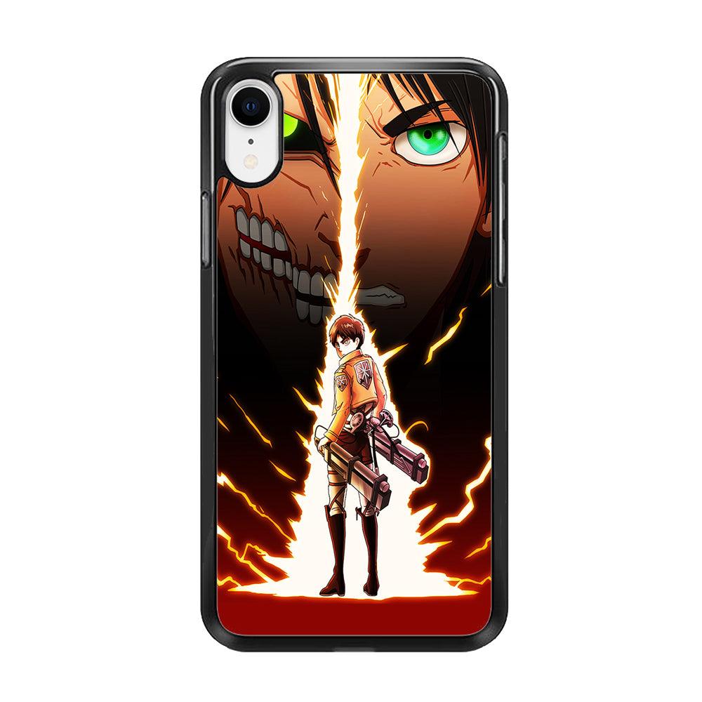 Eren Jeager Titan Shifter iPhone XR Case-Rubber / Black (2D Case)-Xtracase