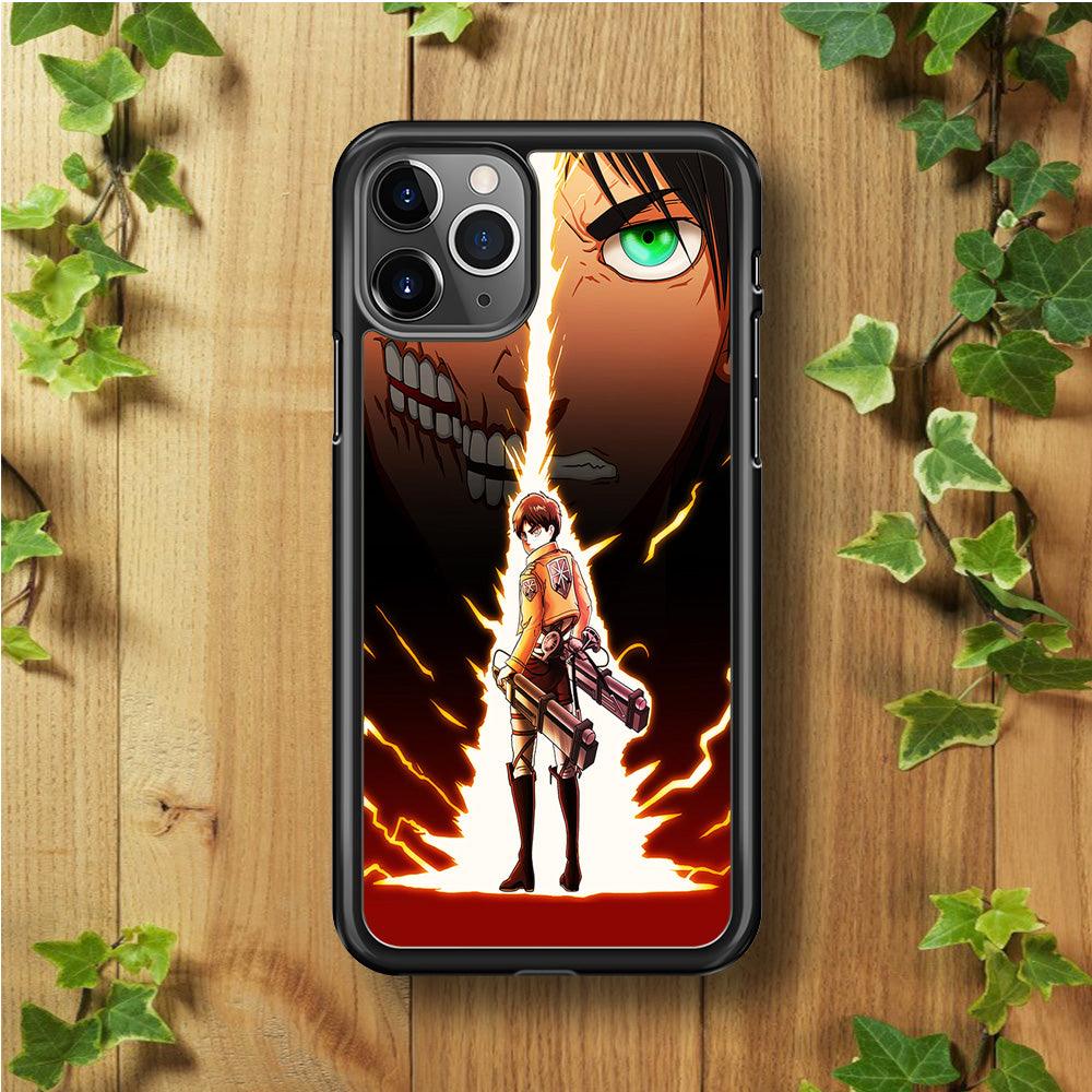 Eren Jeager Titan Shifter iPhone 11 Pro Max Case-Rubber / Black (2D Case)-Xtracase