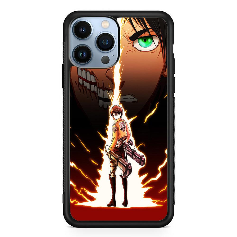 Eren Jeager Titan Shifter iPhone 13 Pro Max Case-Rubber / Black (2D Case)-Xtracase