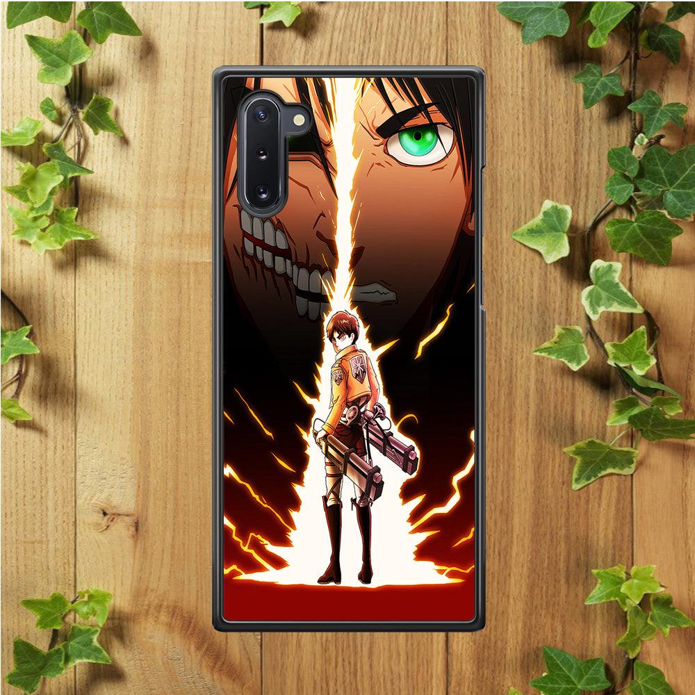 Eren Jeager Titan Shifter Samsung Galaxy Note 10 Case-Rubber / White (2D Case)-Xtracase