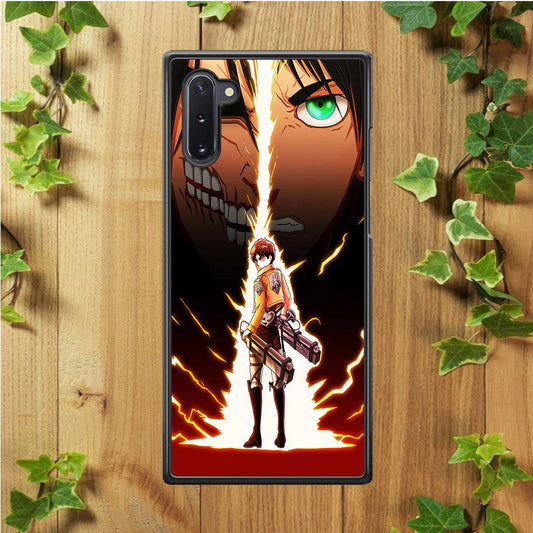 Eren Jeager Titan Shifter Samsung Galaxy Note 10 Case-Rubber / White (2D Case)-Xtracase