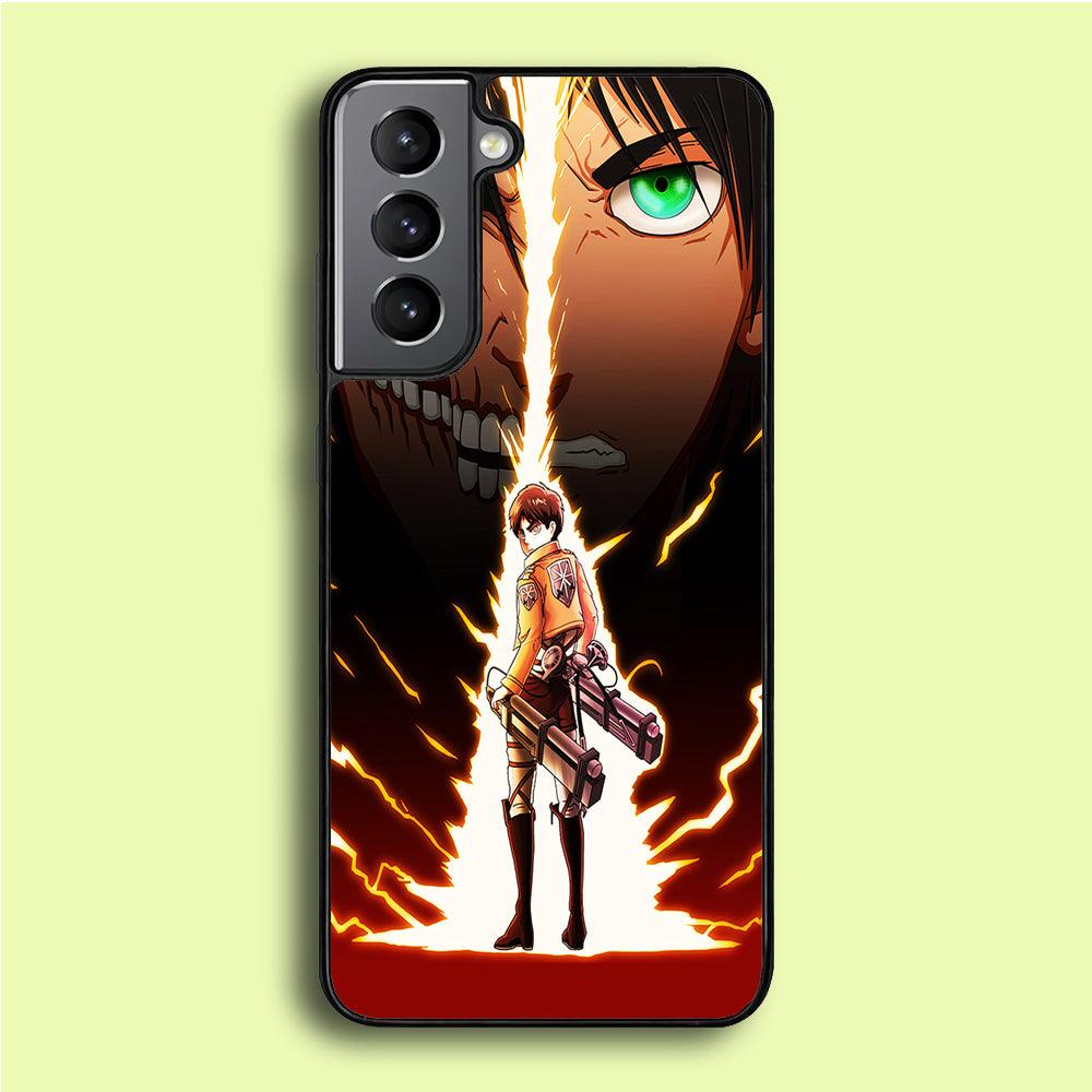 Eren Jeager Titan Shifter Samsung Galaxy S21 Plus Case-Plastic / Full Wrap (3D Case)-Xtracase