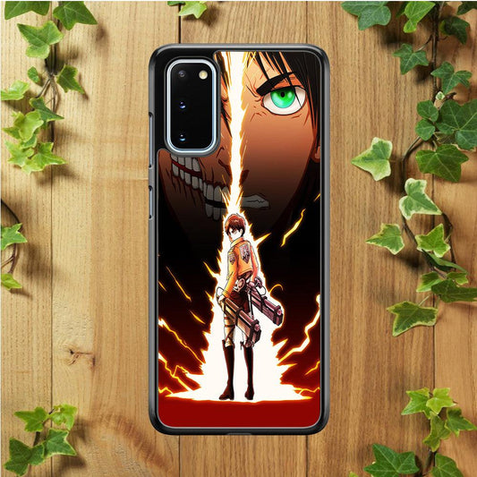 Eren Jeager Titan Shifter Samsung Galaxy S20 Case-Rubber / Black (2D Case)-Xtracase