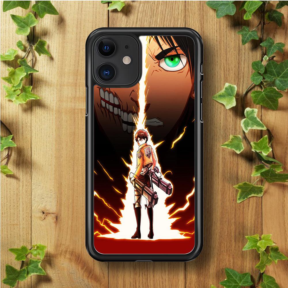 Eren Jeager Titan Shifter iPhone 11 Case-Rubber / Black (2D Case)-Xtracase