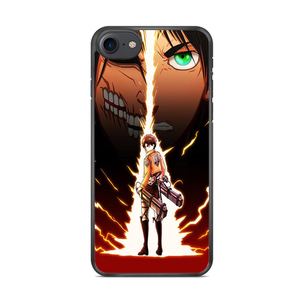 Eren Jeager Titan Shifter iPhone 8 Case-Rubber / Black (2D Case)-Xtracase