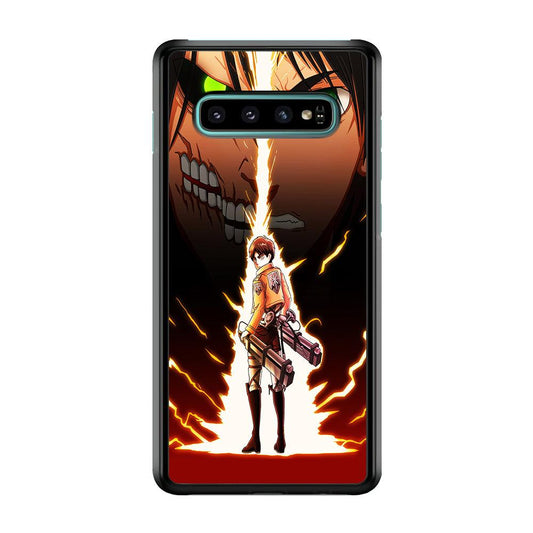 Eren Jeager Titan Shifter Samsung Galaxy S10 Plus Case-Rubber / Black (2D Case)-Xtracase