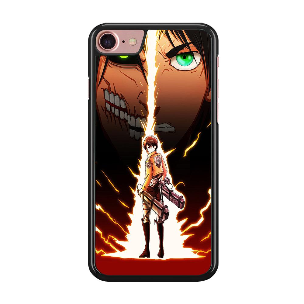 Eren Jeager Titan Shifter iPhone SE 2020 Case-Rubber / Black (2D Case)-Xtracase