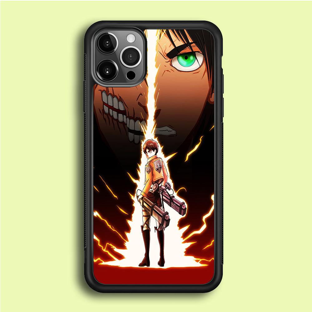 Eren Jeager Titan Shifter iPhone 12 Pro Max Case-Rubber / Black (2D Case)-Xtracase
