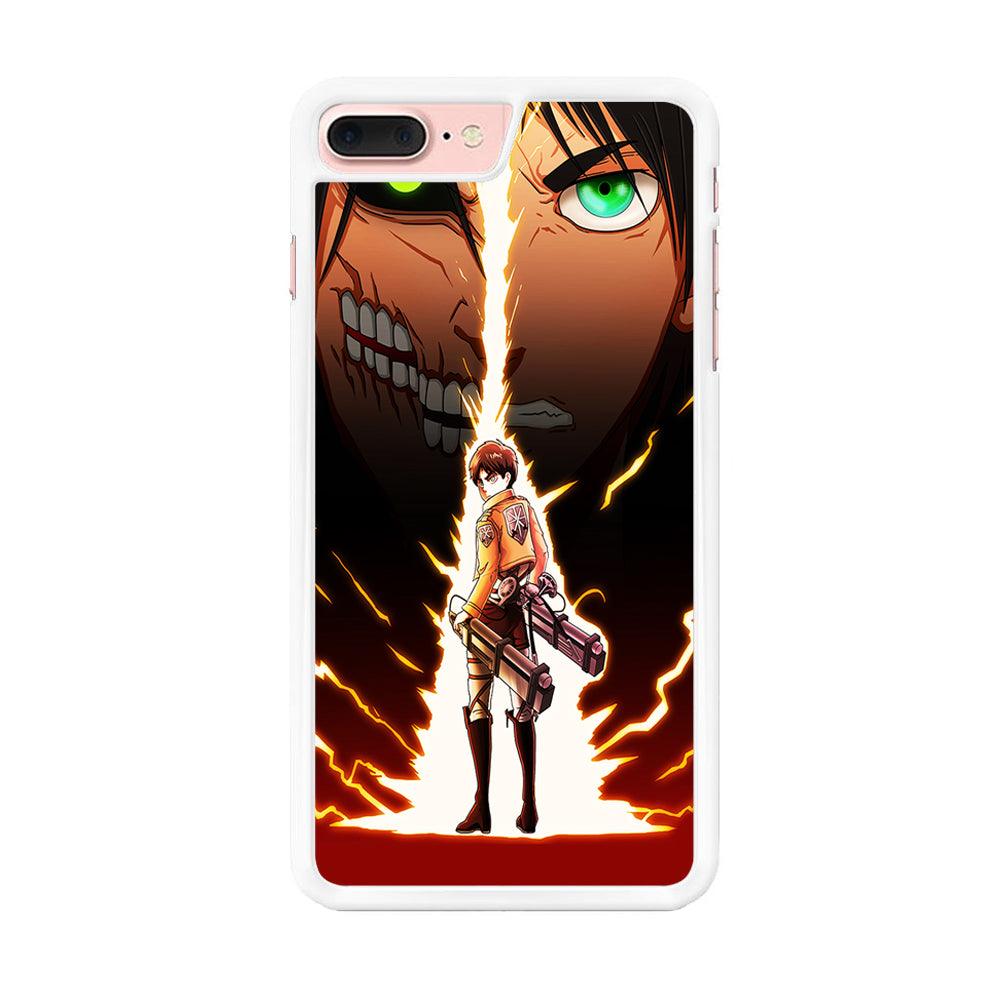 Eren Jeager Titan Shifter iPhone 7 Plus Case-Rubber / White (2D Case)-Xtracase