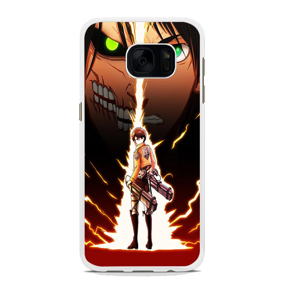 Eren Jeager Titan Shifter Samsung Galaxy S7 Edge Case-Rubber / White (2D Case)-Xtracase