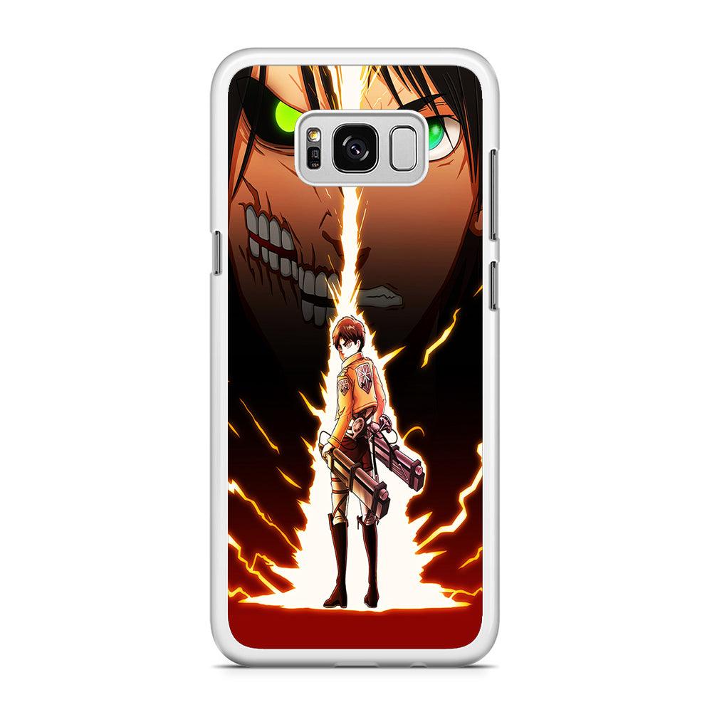 Eren Jeager Titan Shifter Samsung Galaxy S8 Case-Rubber / White (2D Case)-Xtracase