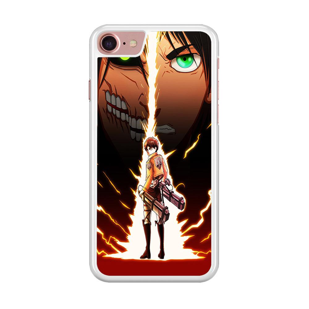 Eren Jeager Titan Shifter iPhone SE 2020 Case-Rubber / White (2D Case)-Xtracase