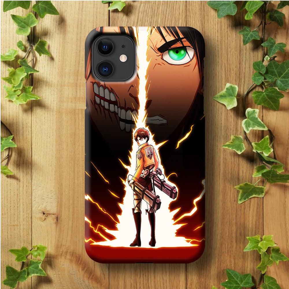 Eren Jeager Titan Shifter iPhone 11 Case-Plastic / Full Wrap (3D Case)-Xtracase