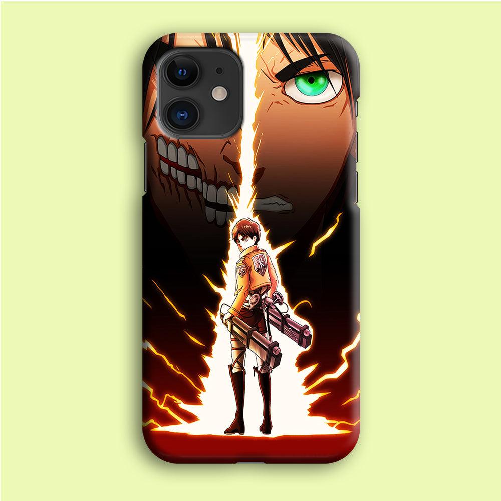 Eren Jeager Titan Shifter iPhone 12 Case-Plastic / Full Wrap (3D Case)-Xtracase
