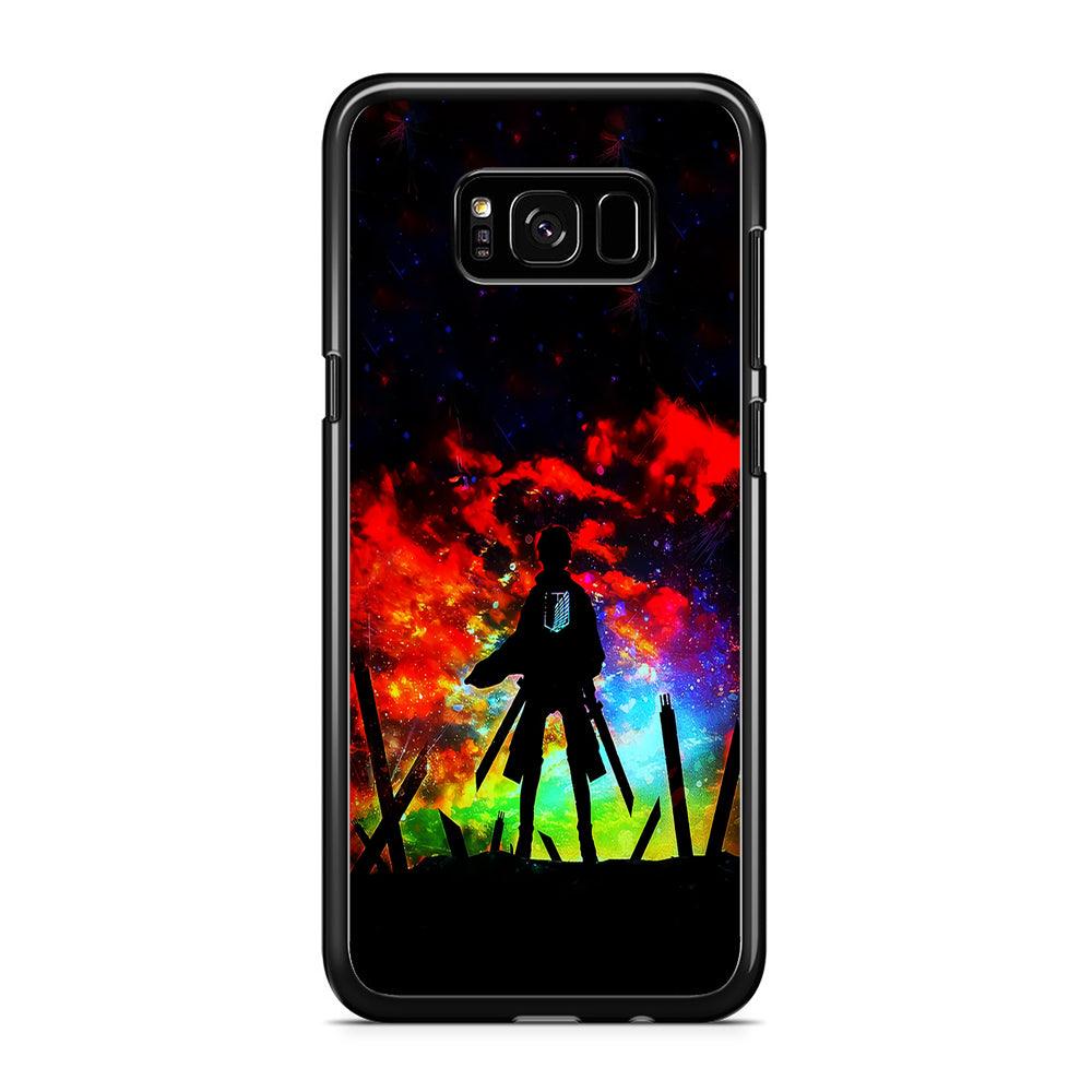 Eren Silhouette Shingeki No Kyojin Samsung Galaxy S8 Case-Rubber / Black (2D Case)-Xtracase