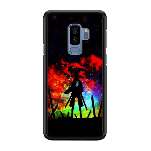 Eren Silhouette Shingeki No Kyojin Samsung Galaxy S9 Plus Case-Rubber / White (2D Case)-Xtracase