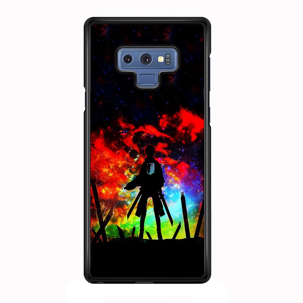 Eren Silhouette Shingeki No Kyojin Samsung Galaxy Note 9 Case-Rubber / Black (2D Case)-Xtracase