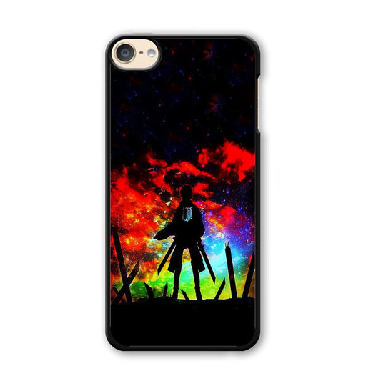 Eren Silhouette Shingeki No Kyojin iPod Touch 6 Case-Plastic / White (2D Case)-Xtracase