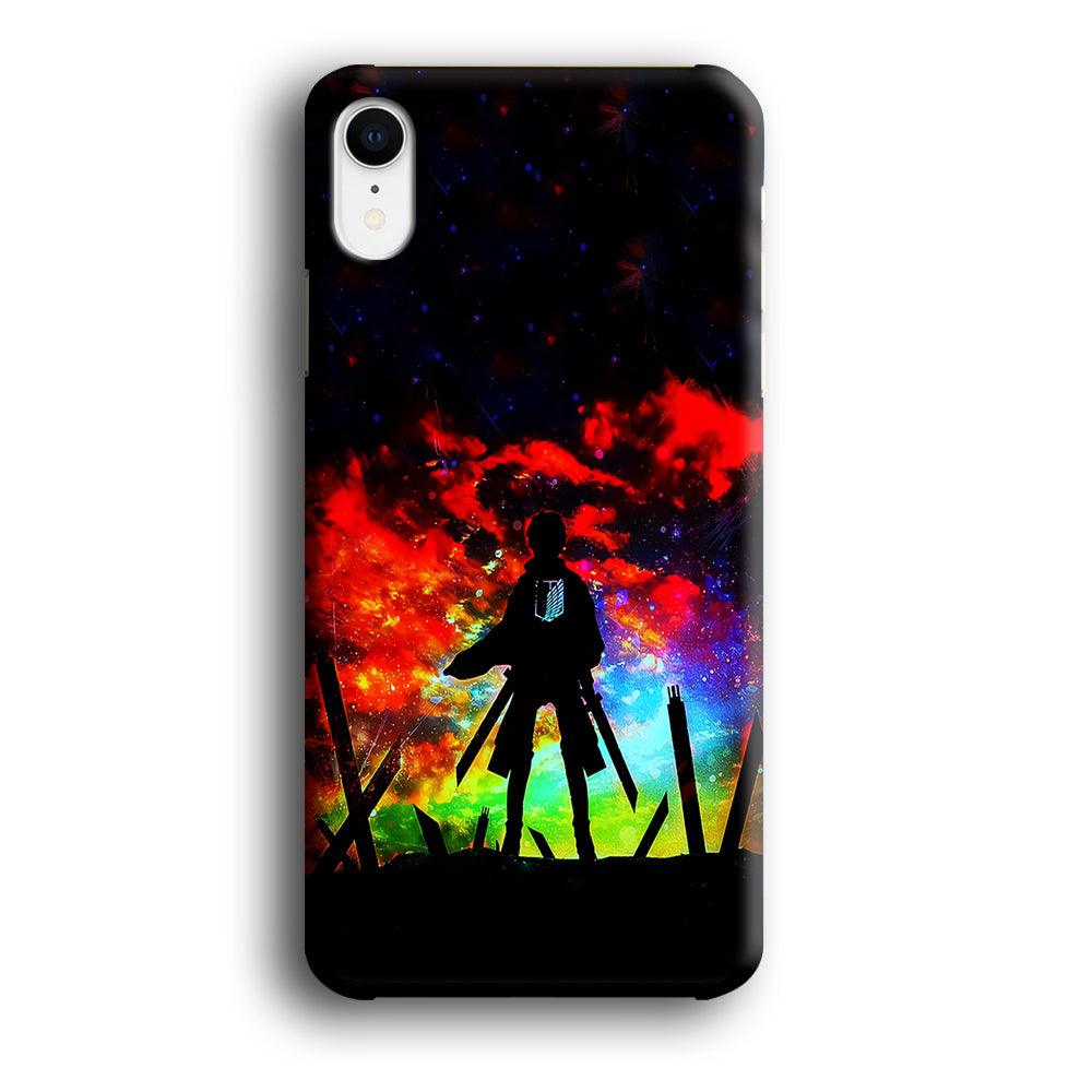 Eren Silhouette Shingeki No Kyojin iPhone XR Case-Plastic / Full Wrap (3D Case)-Xtracase