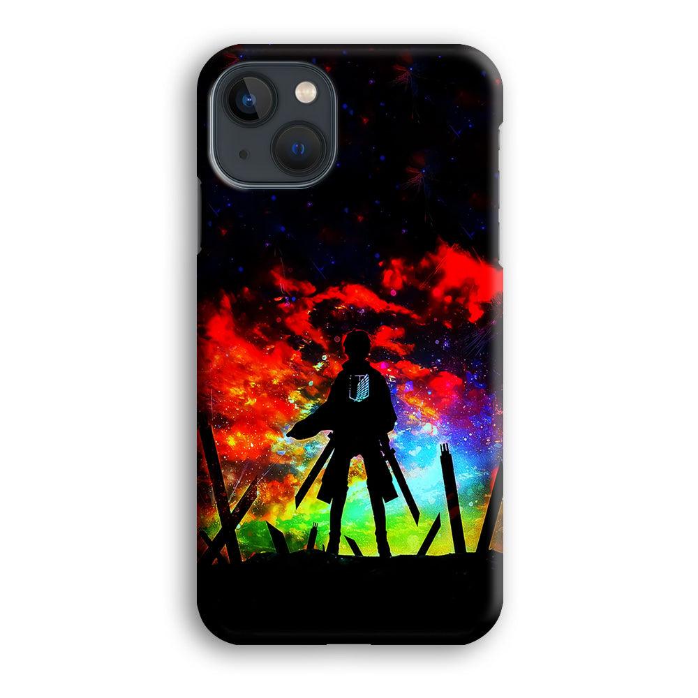 Eren Silhouette Shingeki No Kyojin iPhone 13 Case-Plastic / Full Wrap (3D Case)-Xtracase