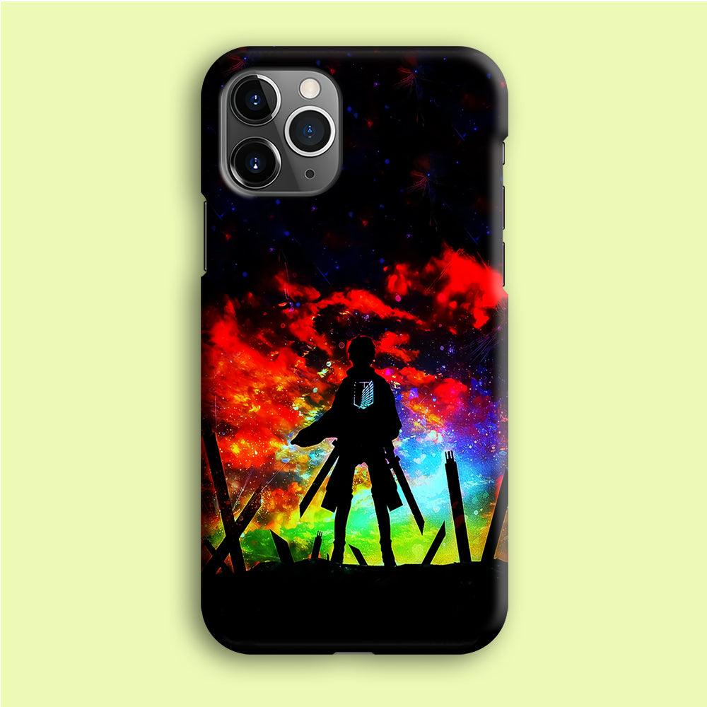 Eren Silhouette Shingeki No Kyojin iPhone 12 Pro Case-Plastic / Full Wrap (3D Case)-Xtracase