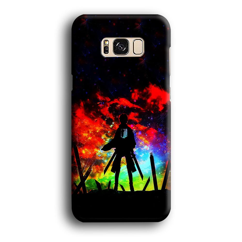 Eren Silhouette Shingeki No Kyojin Samsung Galaxy S8 Case-Plastic / Full Wrap (3D Case)-Xtracase