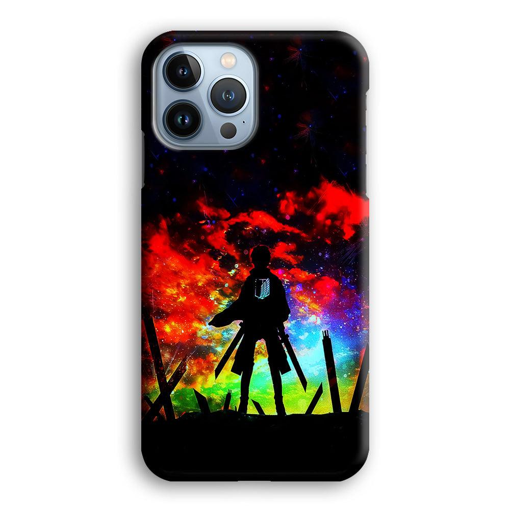 Eren Silhouette Shingeki No Kyojin iPhone 13 Pro Max Case-Plastic / Full Wrap (3D Case)-Xtracase