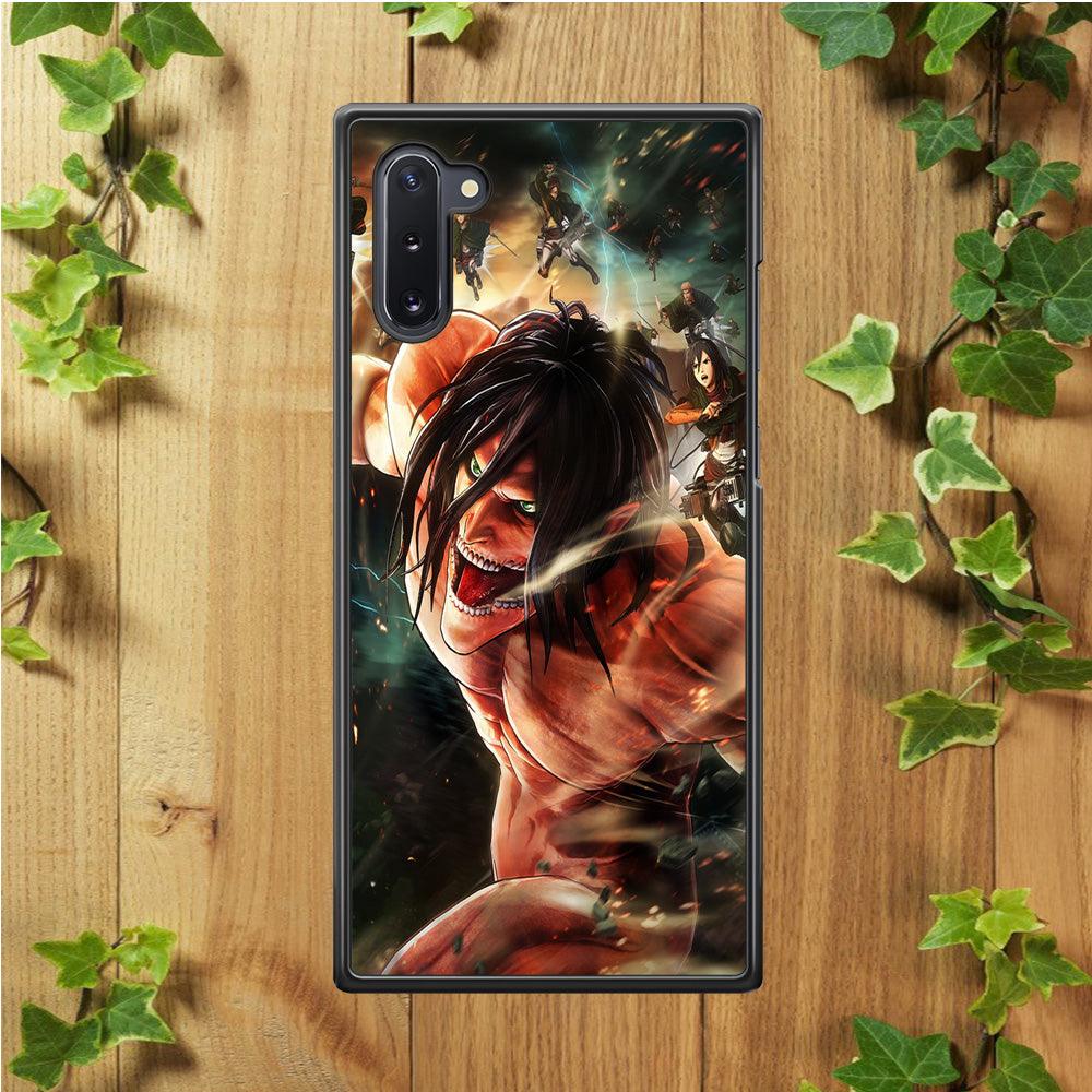 Eren and Survey Corps Team Samsung Galaxy Note 10 Case-Rubber / Black (2D Case)-Xtracase