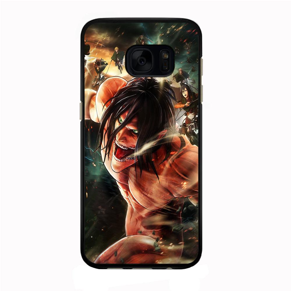 Eren and Survey Corps Team Samsung Galaxy S7 Edge Case-Rubber / Black (2D Case)-Xtracase
