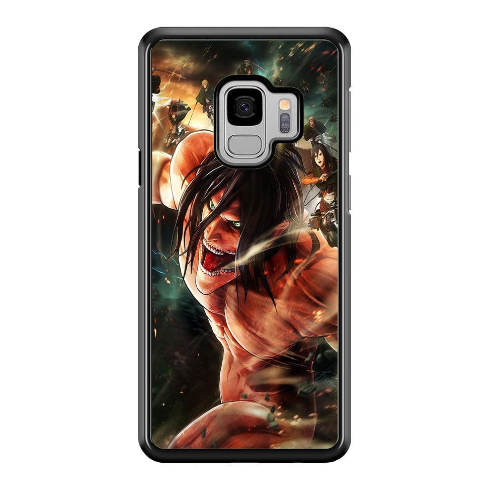 Eren and Survey Corps Team Samsung Galaxy S9 Case-Rubber / White (2D Case)-Xtracase
