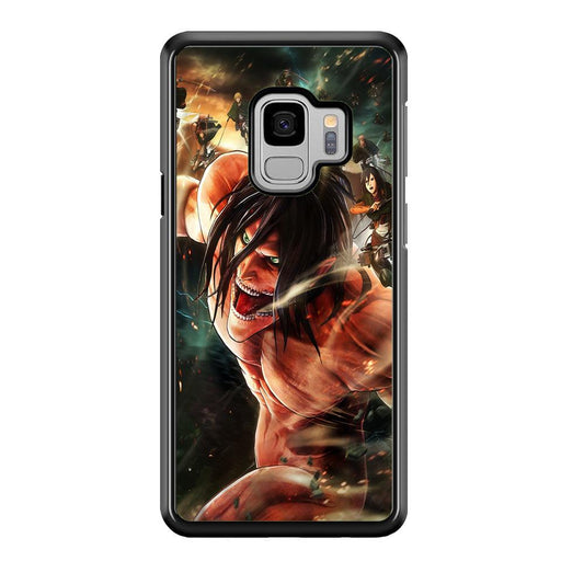 Eren and Survey Corps Team Samsung Galaxy S9 Case-Rubber / White (2D Case)-Xtracase
