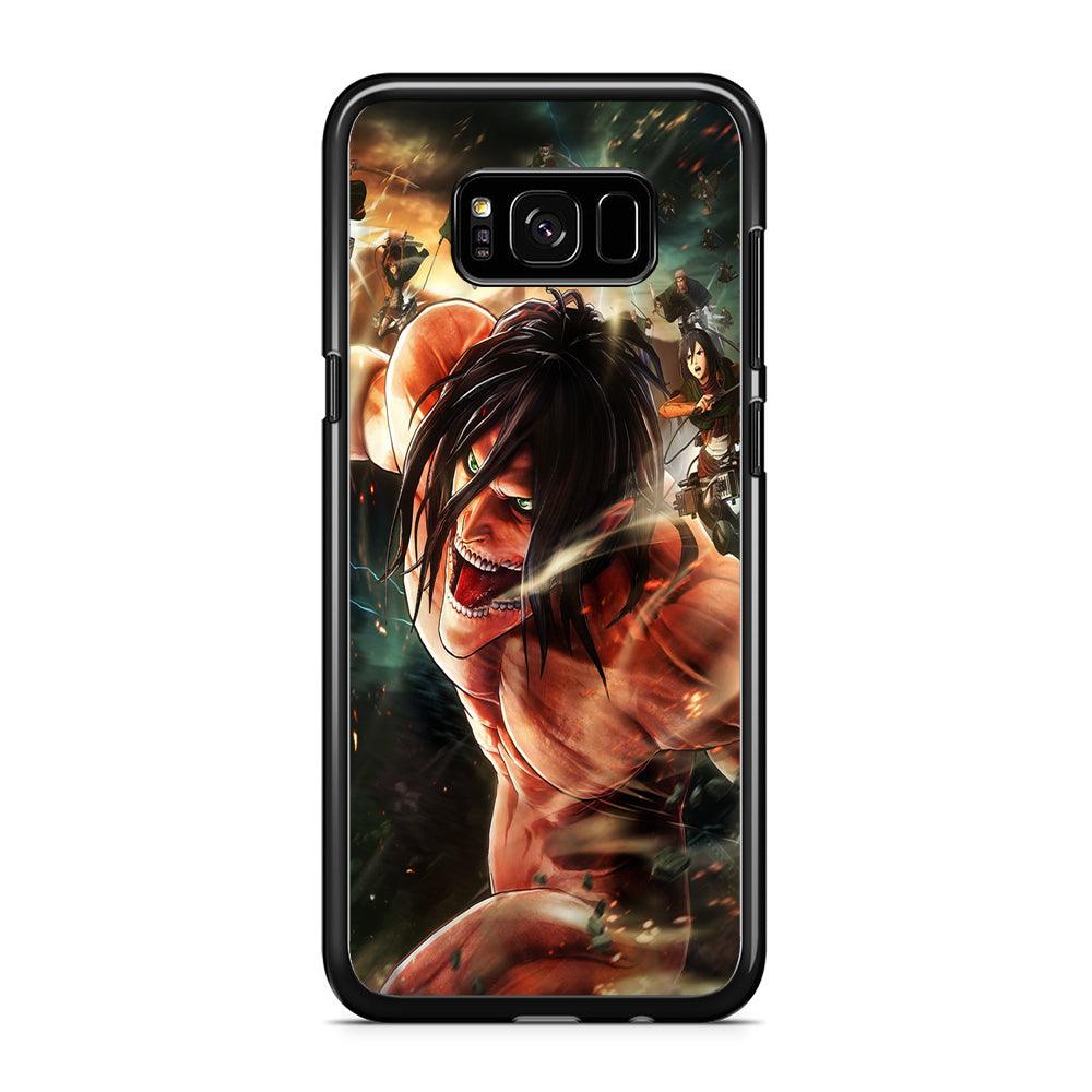 Eren and Survey Corps Team Samsung Galaxy S8 Case-Rubber / Black (2D Case)-Xtracase