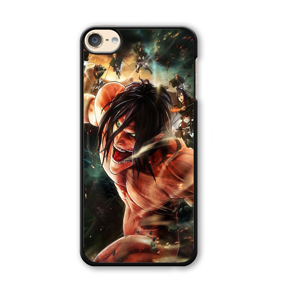 Eren and Survey Corps Team iPod Touch 6 Case-Plastic / White (2D Case)-Xtracase