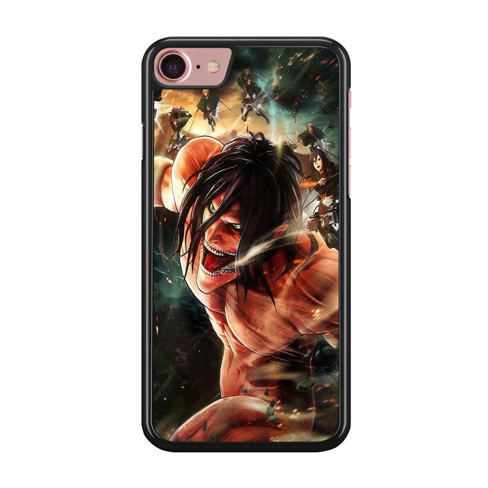 Eren and Survey Corps Team iPhone SE 2020 Case-Rubber / Black (2D Case)-Xtracase
