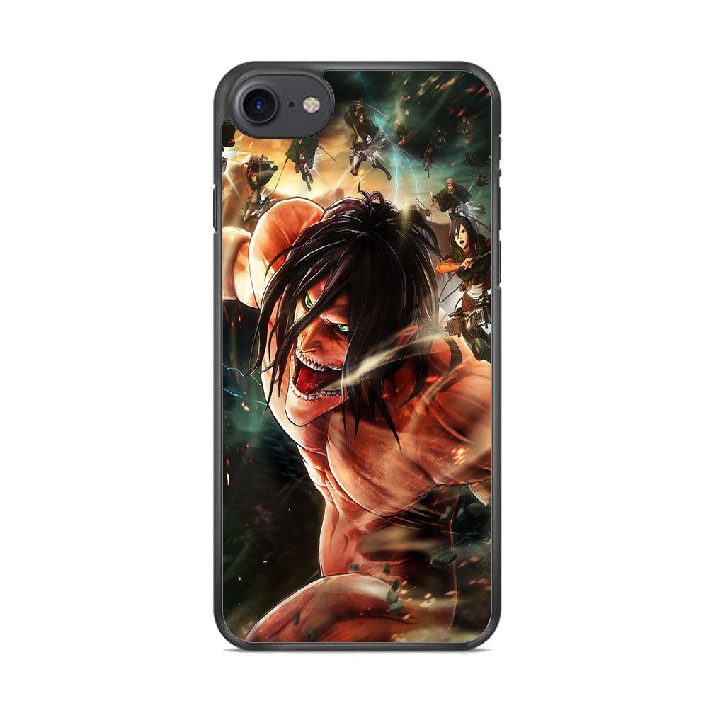 Eren and Survey Corps Team iPhone 7 Case-Rubber / Black (2D Case)-Xtracase