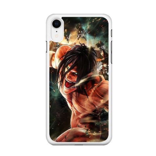 Eren and Survey Corps Team iPhone XR Case-Rubber / White (2D Case)-Xtracase