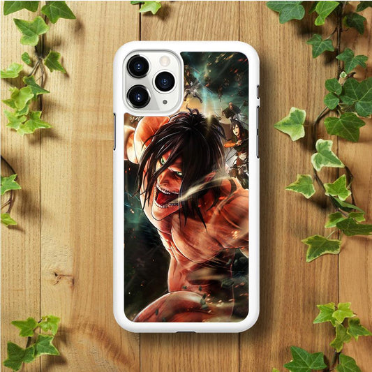 Eren and Survey Corps Team iPhone 11 Pro Max Case-Rubber / White (2D Case)-Xtracase
