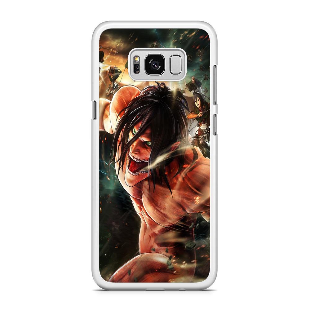 Eren and Survey Corps Team Samsung Galaxy S8 Case-Rubber / White (2D Case)-Xtracase