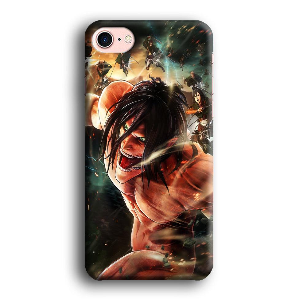Eren and Survey Corps Team iPhone SE 2020 Case-Plastic / Full Wrap (3D Case)-Xtracase