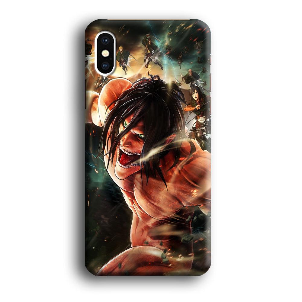 Eren and Survey Corps Team iPhone Xs Case-Plastic / Full Wrap (3D Case)-Xtracase