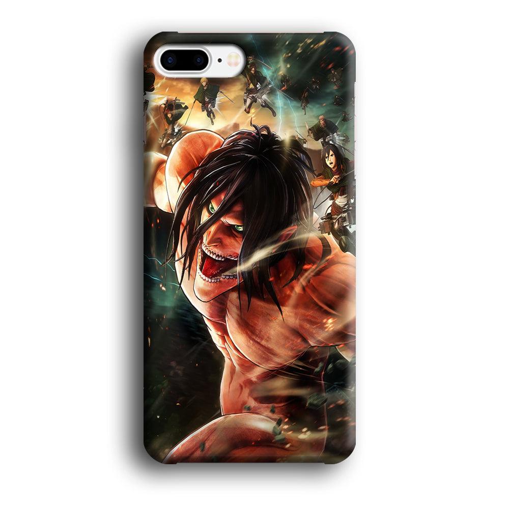 Eren and Survey Corps Team iPhone 8 Plus Case-Plastic / Full Wrap (3D Case)-Xtracase