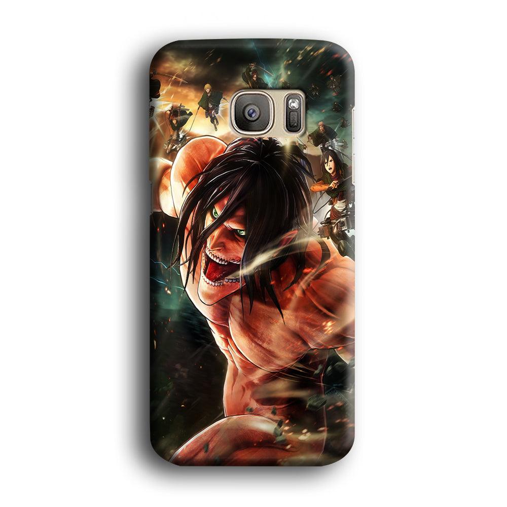 Eren and Survey Corps Team Samsung Galaxy S7 Edge Case-Plastic / Full Wrap (3D Case)-Xtracase